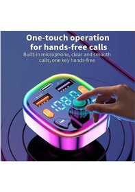 Resim Bluetooth Car Adapter Bluetooth 5.0 Fm Radio Transmitter Radio Adapter Car Kit Bluetooth Car Charger Adapter Pd+qc3.0 Black 