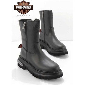 Resim Harley Davidson Black Hakiki Deri Kadın Bot & Bootie Hd0777002603 001 