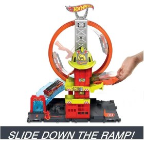 Resim Hot Wheels Oyuncak Araba Seti Ayarlanabilir Çember Pistli İtfaiye İstasyonu HKX41 Plastik Model 