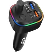 Resim Araç Bluetooth 5.1 Fm Transmitter Cihazı Araba Müzik Mp3 Çalar Oto Çakmaklık 30w Hızlı Şarj Aleti 