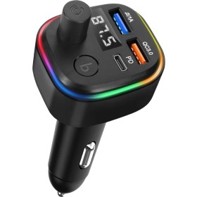 Resim Araç Bluetooth 5.1 Fm Transmitter Cihazı Araba Müzik Mp3 Çalar Oto Çakmaklık 30w Hızlı Şarj Aleti 