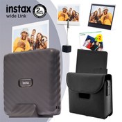 Resim Instax Wide Link Gri Yazıcı 20li Film Deri Kılıf Albüm Pleksi Çerçeve ve Kıskaçlı Stand 