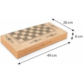 Resim Star Marmara Yakma Ahşap Tavla 12 Mm Mdf Kasa, Parlak Selefon Kaplama, 36 Mm Krem & Siyah Tavla Pulları, 9 Mm Zar Dayanıklı, Şık Ve Tasarım 
