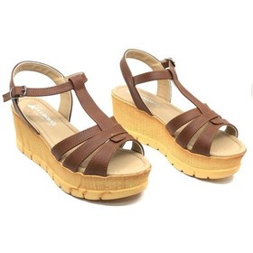 Resim Ayakdaş 1040 Kadın Dolgu Taban Sandalet Taba 