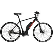 Resim Bisan E-trekking Elektrikli Bisiklet 53 Cm Disk Fren 700c Jant 10 Vites Mat Siyah Kırmızı Siyah 