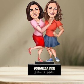 Resim Yakın Arkadaşlar Karikatürlü Biblo 
