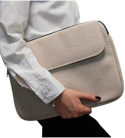 Resim D'VERS Krem Unisex 13-14-15.6 Inç Uyumlu Macbook Kılıf Notebook Laptop Çantası 