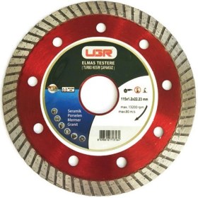 Resim Badem10 Ugr Elmas Testere 115 mm Turbo Kesim Kesici Çapaksız Hassas Seramik Mermer Granit 