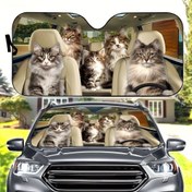 Resim Kedi Severler İçin Katlanabilir Rüzgarlık Güneşlik - UV Işın Yansıtıcılı Araç Camı Siperliği 