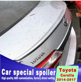 Resim Toyota Corolla Uyumlu 2013-2018 Bagaj Üstü Spoiler Gri Boyalı 