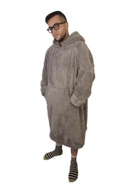 Resim Rokeff Wellsoft Tek Kişilik Giyilebilir Battaniye Gri S/m 
