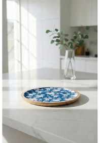 Resim Mango Agacı Servis Tabağı & Sunum Tabağı 25 Cm Desenli Kahverengi 