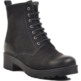 Resim Siyah Nubuk Hakiki Deri Kadın Bot 670 Z Siyah Nubuk 