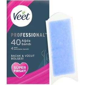 Resim Veet Professional Hassas Ciltler İçin 40'lı Ağda Bandı Bacak ve Vücut Bölgesi Süper Fırsat Paketi 