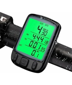 Resim Techtic Sunding Bisiklet Km Hız Göstergesi Işıklı LED Ekranlı Kronometre Derece Saat(24 Fonksiyon) 