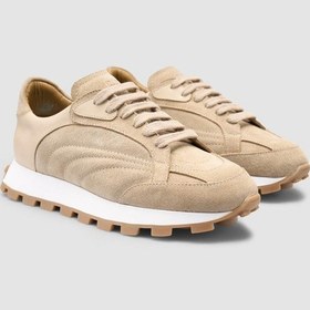 Resim Cabani %100 Hakiki Deri Bej Kadın Sneaker Bej 