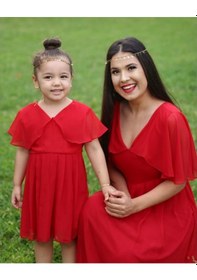 Resim Moda Labio - Melek Anne Kız Elbise Kırmızı 