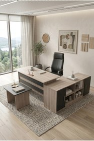 Resim Robin Home Verona Abf Ofis Büro Masa Takımı Meşe-siyah 