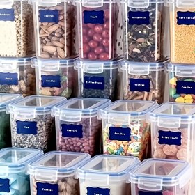 Resim 36 Adet Gıda Saklama Kabı Etiketleri Kalem ile - Yapıştırıcı Gerektirmeyen, Kendinden Yapışkanlı, Baharatlar, Peynir ve Daha Fazlası için Kara Tahta Sticker - Mutfak Aksesuarları 