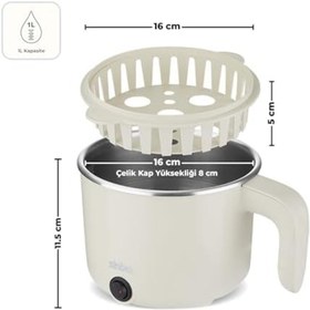 Resim Nacario NrcrioShop SCO-5063 Çok Fonksiyonlu Buharlı Pişirici – 1 Litre Kapasite, Paslanmaz Gizli Rezistans, 