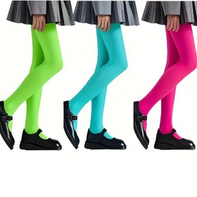 Resim Kızlar için Bale Dans Taytları - Neon Yeşil, Turkuaz, Pembe ve Daha Fazla Düz Renk | Tam Bacak Kapsamlı Pointe Benzeri Ayak Bileği Kayışı | Sahne Performansları, Dans Gösterileri, Bale Pratikleri için | Sadece Elde Yıkama (Çocuklar için) 