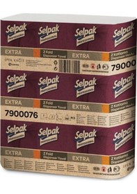 Resim Selpak Professional Extra Z Katlama Dispenser Havlu 200'lü 60 Paket 21.5 x 24 CM 