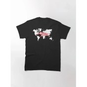 Resim Honda Africa Twin Beyaz Harita Baskılı Tshirt Modeli 