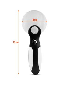 Resim Ledli Işıklı Aydınlatmalı Büyüteç 5x - 10x Büyütme Kapasiteli El Tipi 60 Mm Mercek Çerçevesiz 