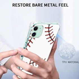 Resim Beyzbol Doku İllüstrasyonu iPhone11 Şeffaf Kılıf Darbeye Dayanıklı Koruyucu Tutucu iPhone 11 ile Uyumlu Yumuşak Kauçuk Tampon Telefon Kılıfı 6,1 inç 