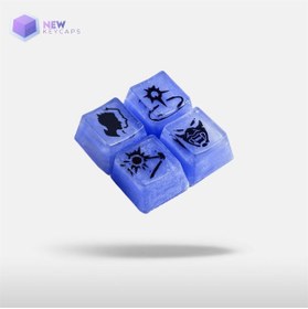 Resim New Keycaps Valorant Yoru Tuşları Q-e-x-c Mekanik Klavye Tuşu Artisan Keycaps 
