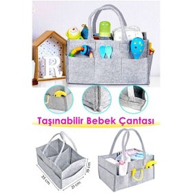 Resim Taşınabilir Bebek Çantası Bebek Bakım Bezi Eşya Düzenleyici Çanta Gri Tr Diğer 