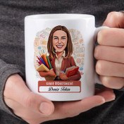 Resim En Başarılı Kadın Sınıf Öğretmeni Karikatürlü Bardak 