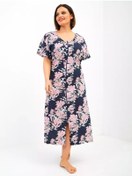 Resim Vıta Tekstil' Fermuarlı Büyük Beden Pamuklu Ev İçin Yazlık Bornoz 231903655 Mavi 