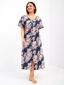 Resim Vıta Tekstil' Fermuarlı Büyük Beden Pamuklu Ev İçin Yazlık Bornoz 231903655 Mavi 