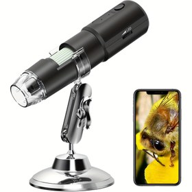 Resim Android 6.0/iOS 9.0 ve Üstü ile Uyumlu, Windows XP/Vista/Win7 Sistemleri ile Uyumlu 1000X Büyütme WIFI Dijital Mikroskop El Tipi USB Büyüteç, 30W HD Piksel 