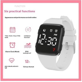 Resim Cloud011 Beyaz Led Çok Fonksiyonlu Digital Spor Saat Kadın Erkek Genç Çift 