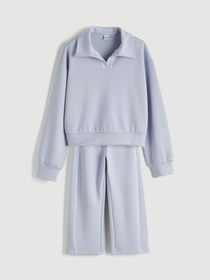 Resim LC Waikiki Polo Yaka Kız Çocuk Soft Touch Sweatshirt ve Eşofman Altı 