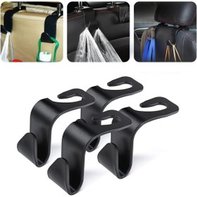 Resim Modifiyum 4'Lü Oto Araç Arka Koltuk Kafalığı Askılık Koltuk Arkası Askı Siyah 
