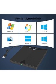 Resim Monozone Harici CD DVD Rom Yazıcı Okuyucu Type-C USB 3.0 HUB Çoğaltıcı TF SD Kart Okuyucu PC Laptop 