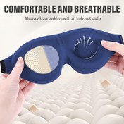Resim 360° Ayarlanabilir Tam Karartma 3D Göz Maskesi - Nefes Alabilen, Baskısız Yumuşak Uyku Maskesi, Hafıza Köpüğü Benzeri, Hava Delikli Teknoloji ve Erkek/Kadın, Seyahat, Şekerleme, Yurtlar İçin Uygun - Lacivert/Pembe () - Sıkıştırma Kapatma Yok 