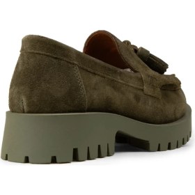 Resim Deery Kadın Hakiki Süet Yeşil Püsküllü Loafer - 02033ZYSLC01 