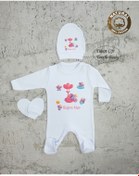 Resim yzc home size dair... K1002 Isimli Kız Bebek Tulum Şapka Eldiven 