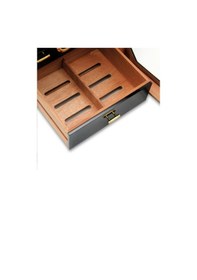 Resim Falconetti Çekmeceli 3 Katlı Siyah Sedir Humidor Puro Kutusu Rd10 