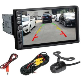 Resim Exvol Ince Kasa Ayarlanabilir Double Teyp Hd 7 Inc Park Kamerası Hediye Bluetooth USB Aux 