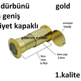 Resim Kapı Dürbünü Geniş Kalın Çelik Kapı Dürbünü Sarı 