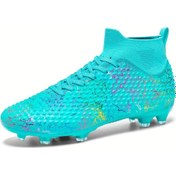 Resim Unisex Profesyonel Açık Kaymaz Ag Çivili Futbol Ayakkabıları Mavi 