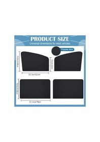 Resim Araç Güneşlik Seti: Manyetik Perdeler İle Gizlilik Ve Uv Koruma, 4 Parça, Kolay Kurulum, Çoğu Otomobil İçin Uygun 