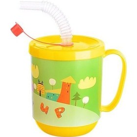 Resim 3 Adet Pipetli Çocuk Içecek Bardağı Desenli Bardak 350ml Diğer 