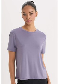 Resim DeFactoFit Standart Fit Bisiklet Yaka Sporcu Basic Düz Kısa Kollu Tişört D2296AX25SPPR505 