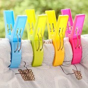 Resim 4 adet Büyük Plaj Havlu Klipsi - Dayanıklı Plastik 4 Pençe Tasarımı, Havuz, Plaj, Çim Sandalyeleri için Canlı Renkler (Mavi, Sarı, Pembe, Yeşil) - Büyük Havluları ve Plaj Giysilerini Güvenli Bir Şekilde Tutun, Kıyafet Mandalları 